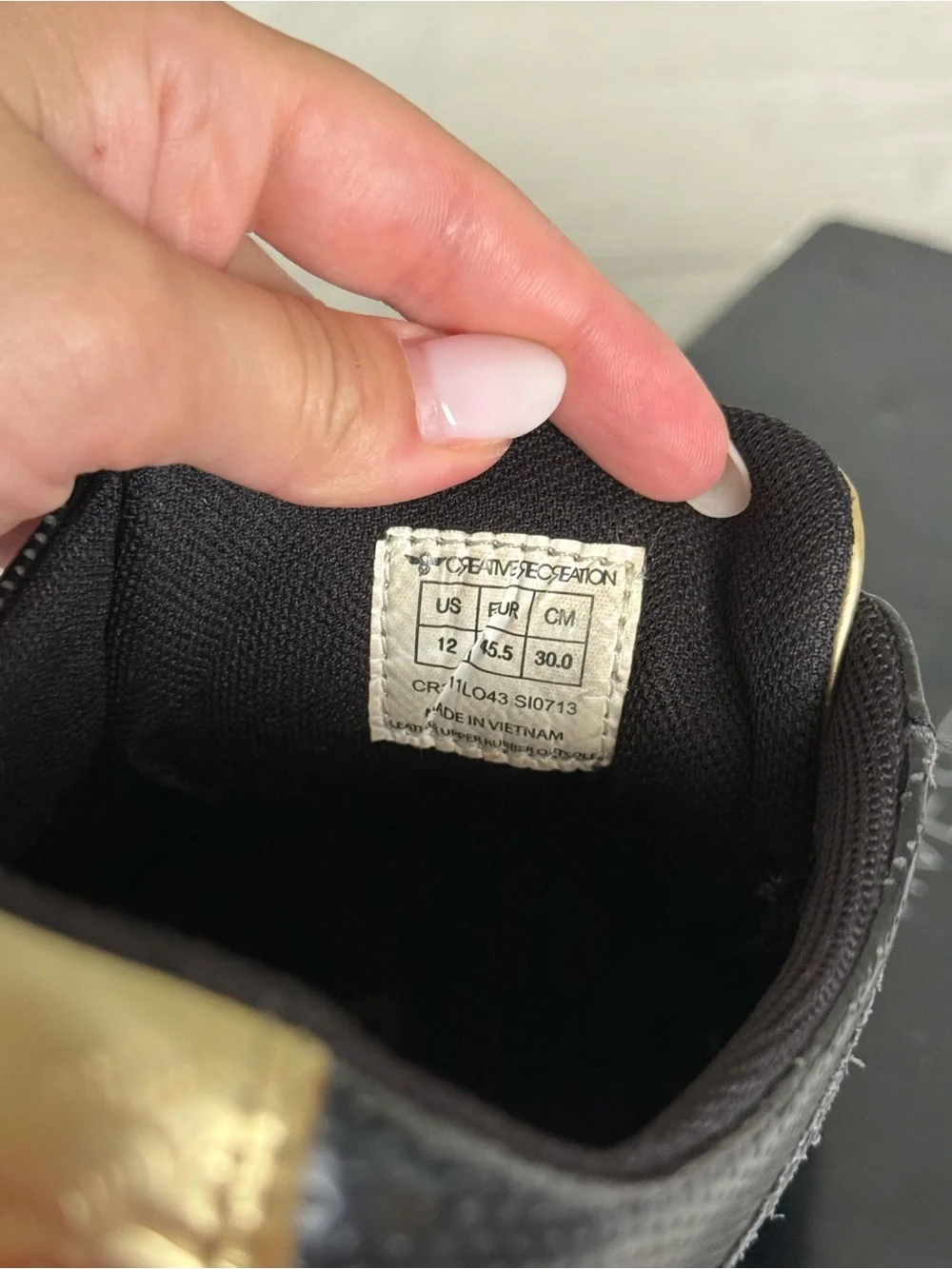 Creative Recreation Cesario Lo Men's Sneakers SZ 12 Black Metallic Gold With Box